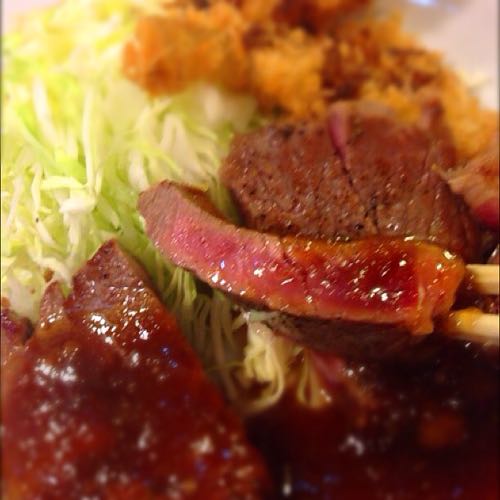 ビーフステーキとキスのフライ